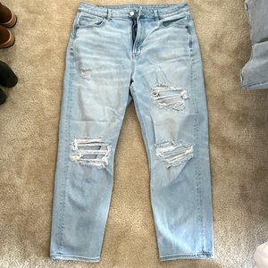 American Eagle Ripped Stretch Mom Jeans